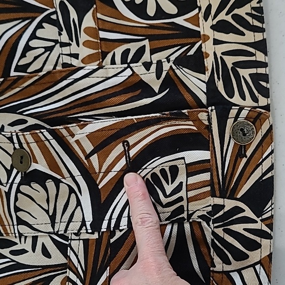 💥3for$12💥 Ruby Rd women's dark tropical floral denim jacket size 12 - Picture 6 of 6